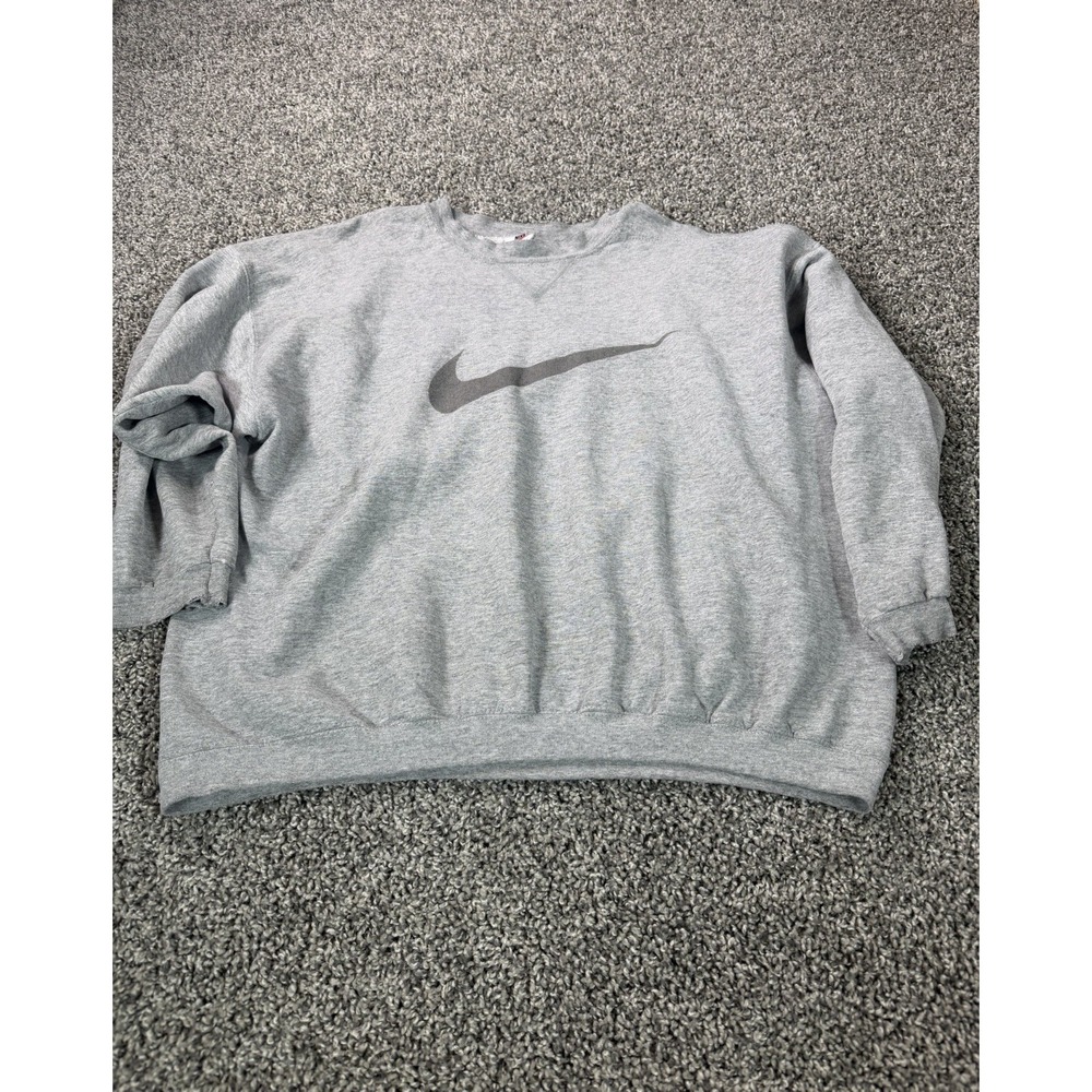 Vintage 90s Nike Pullover Sweatshirt Women's Size XL Gray